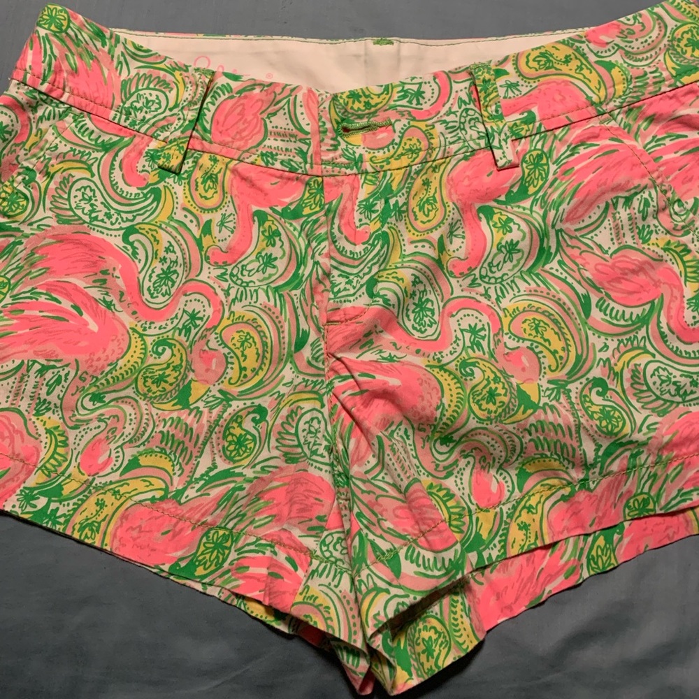 EUC size 6 Lilly Pulitzer flamingo shorts